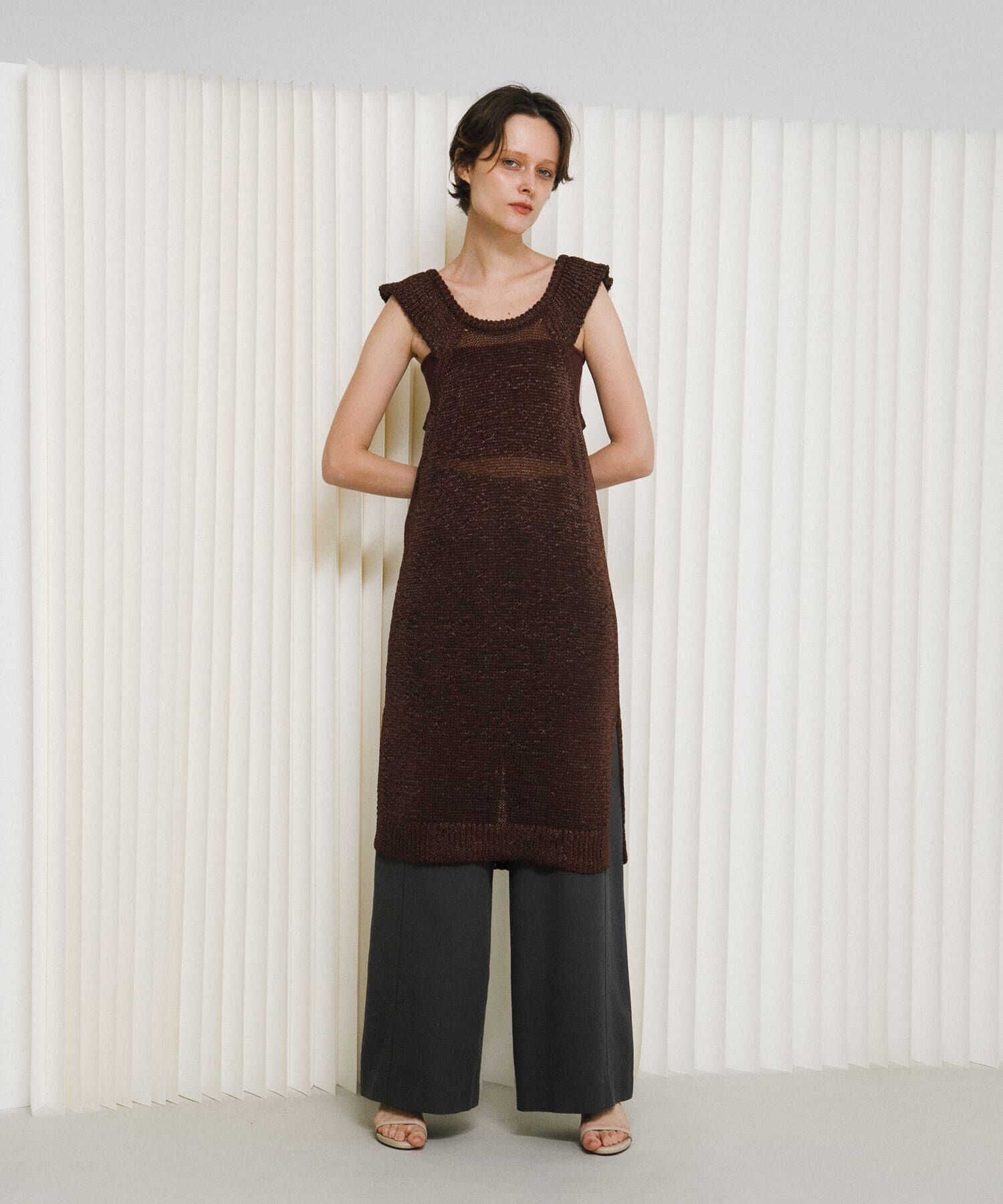 LAATO「knit frill tunic」|チュニック|