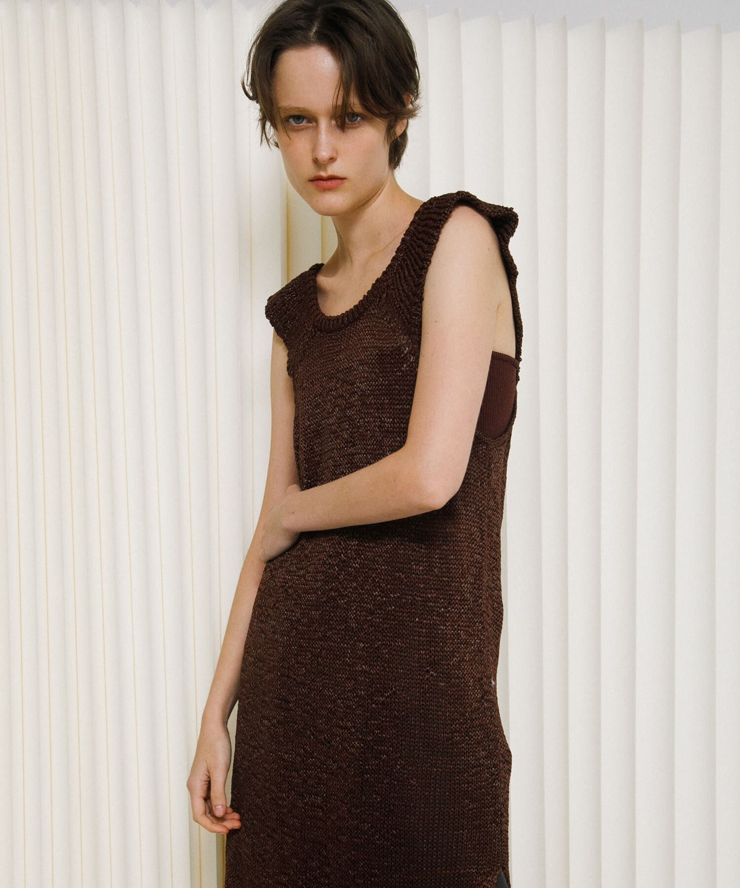 LAATO「knit frill tunic」|チュニック|