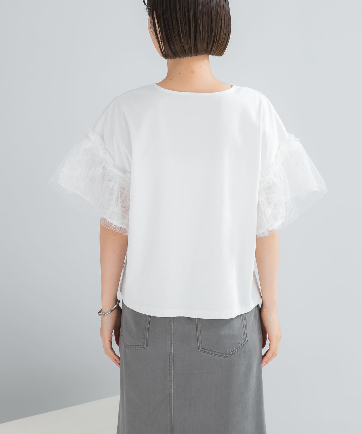 URBAN RESEARCH ROSSO「チュールドッキングTEEブラウス」|Tシャツ・カットソー|