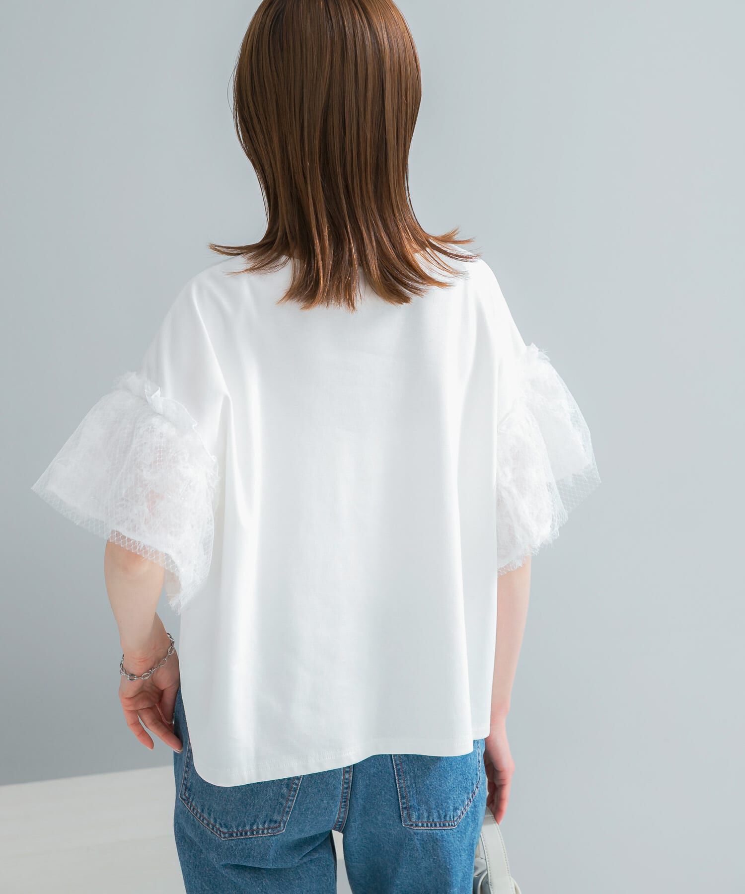 URBAN RESEARCH ROSSO「チュールドッキングTEEブラウス」|Tシャツ・カットソー|