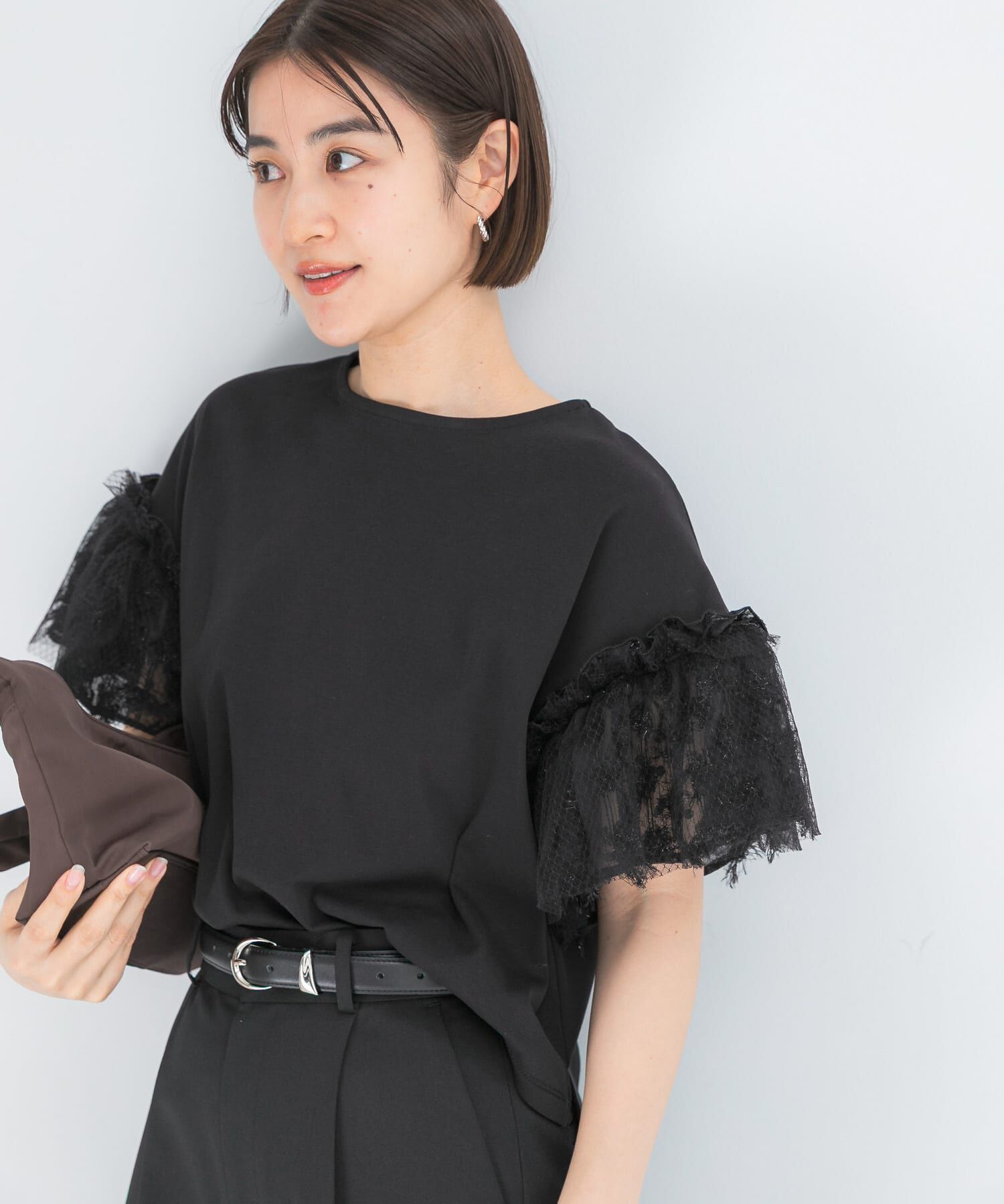 URBAN RESEARCH ROSSO「チュールドッキングTEEブラウス」|Tシャツ・カットソー|