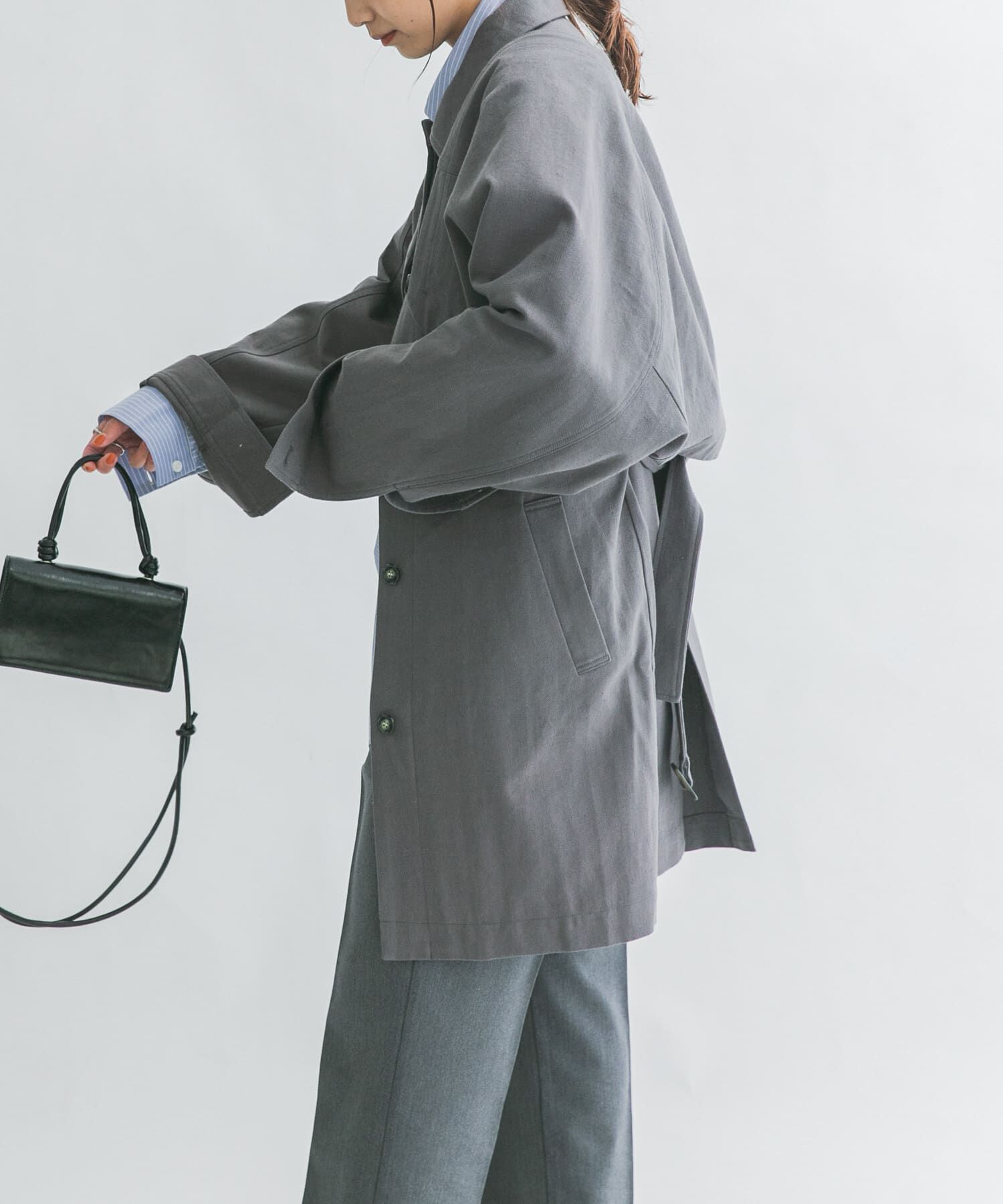  「3WAYミドルコート」|ノーカラーコート|