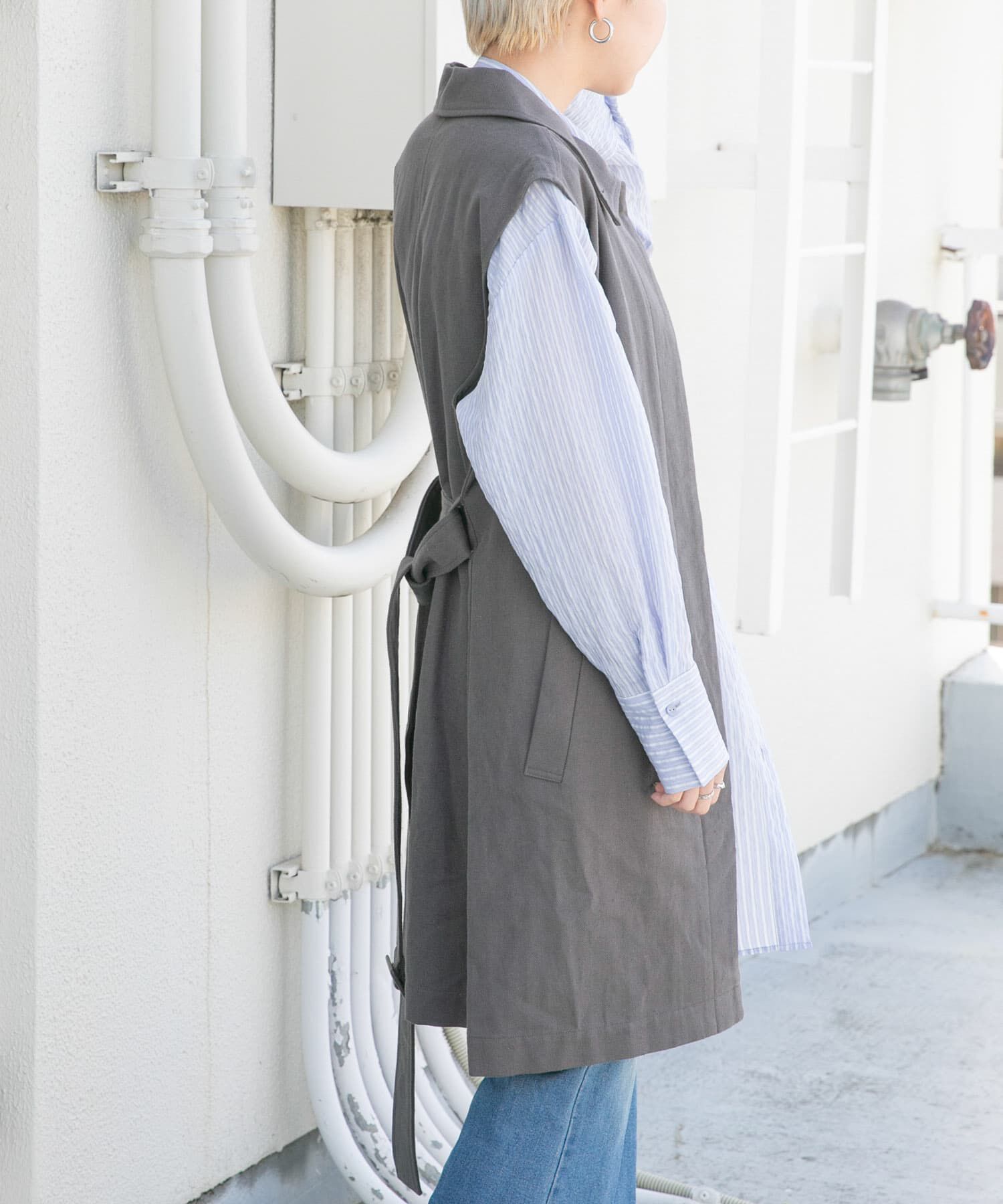  「3WAYミドルコート」|ノーカラーコート|