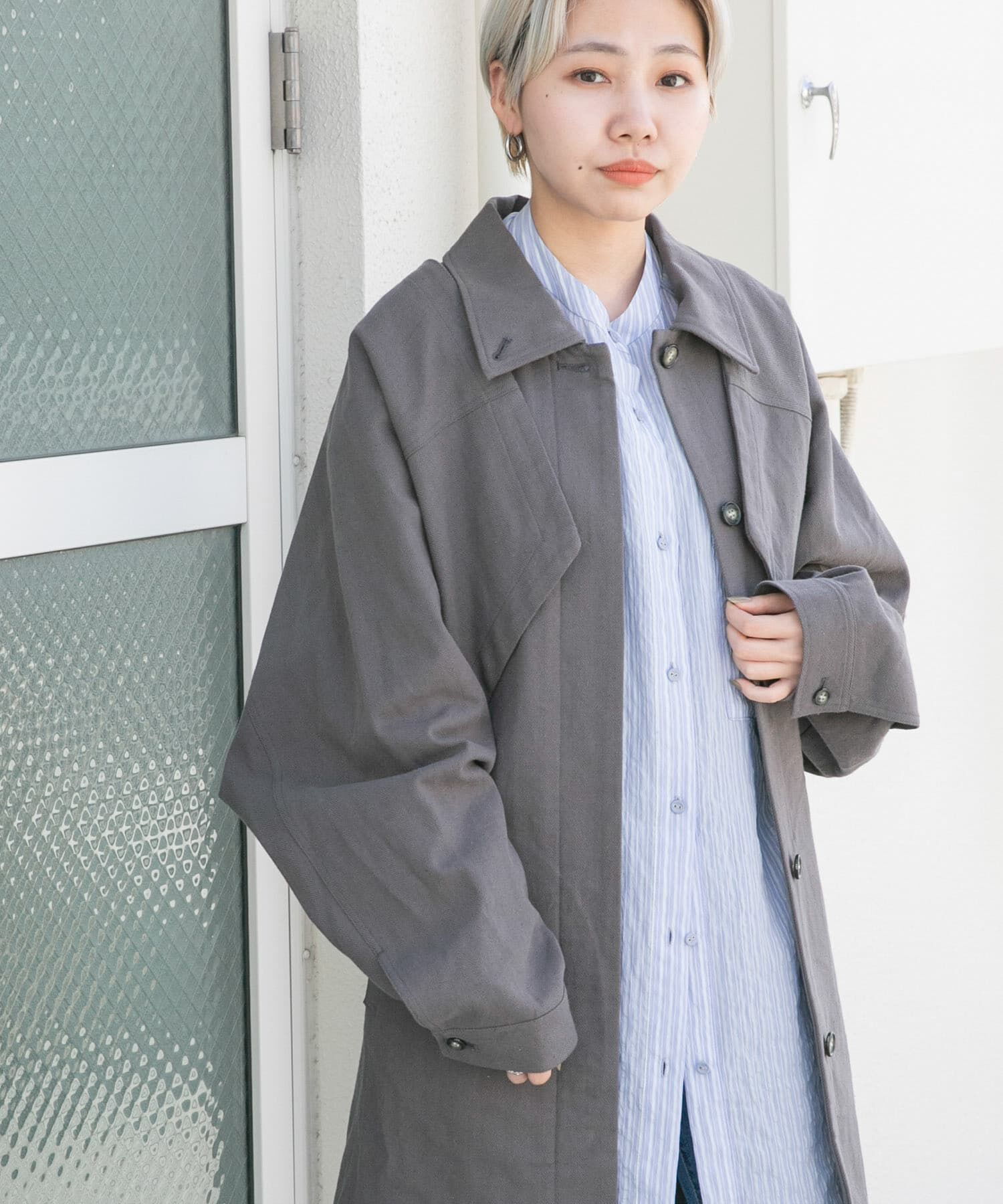  「3WAYミドルコート」|ノーカラーコート|