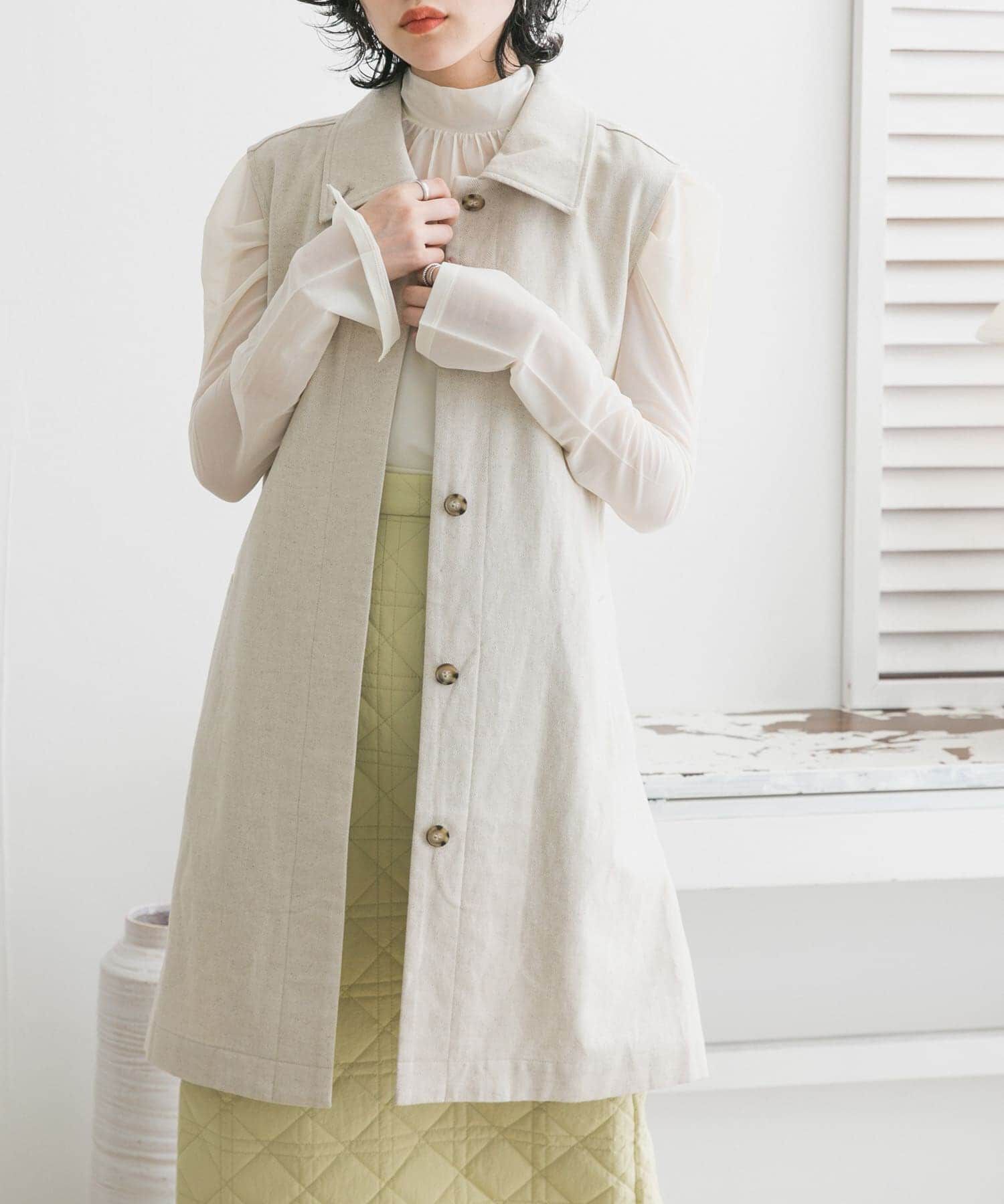  「3WAYミドルコート」|ノーカラーコート|