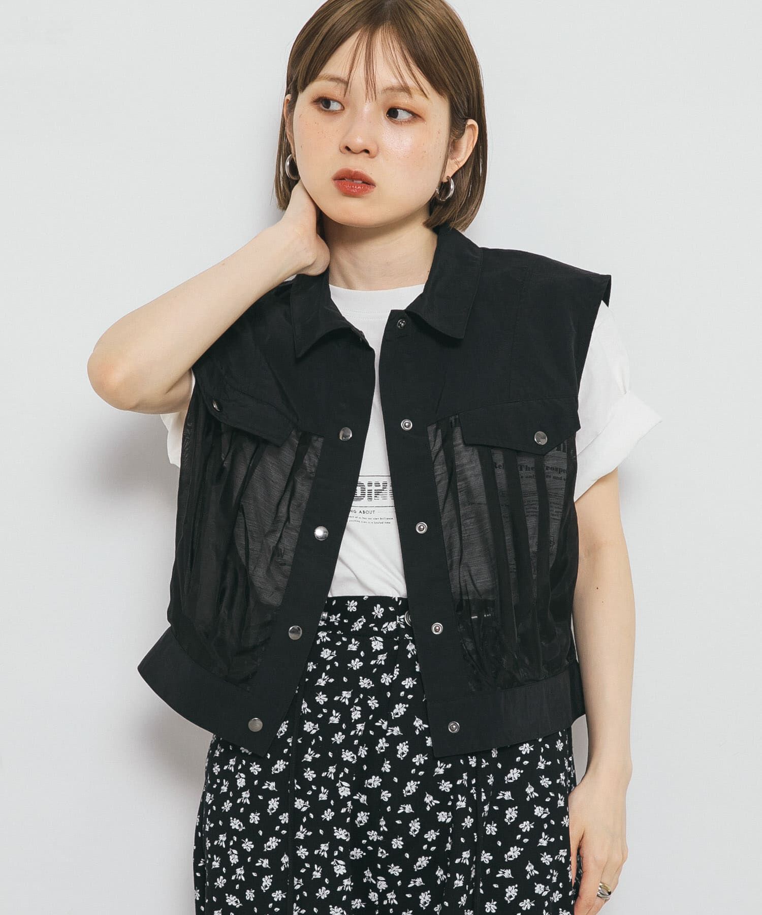  「シアードッキングベスト」|ノーカラーコート|