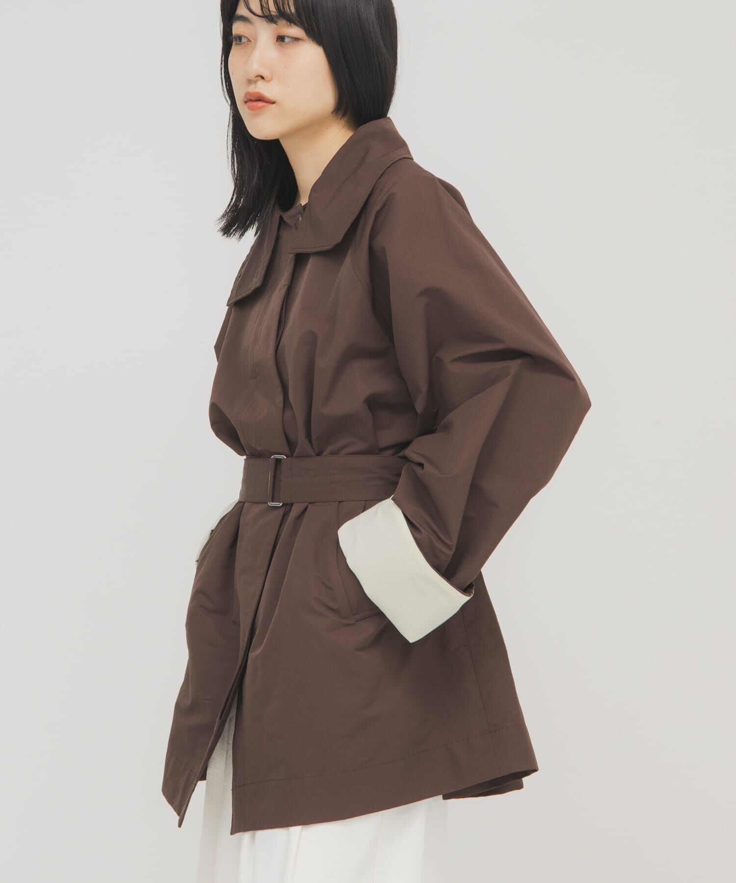  「テントラインBIGミドルコート」|ノーカラーコート|