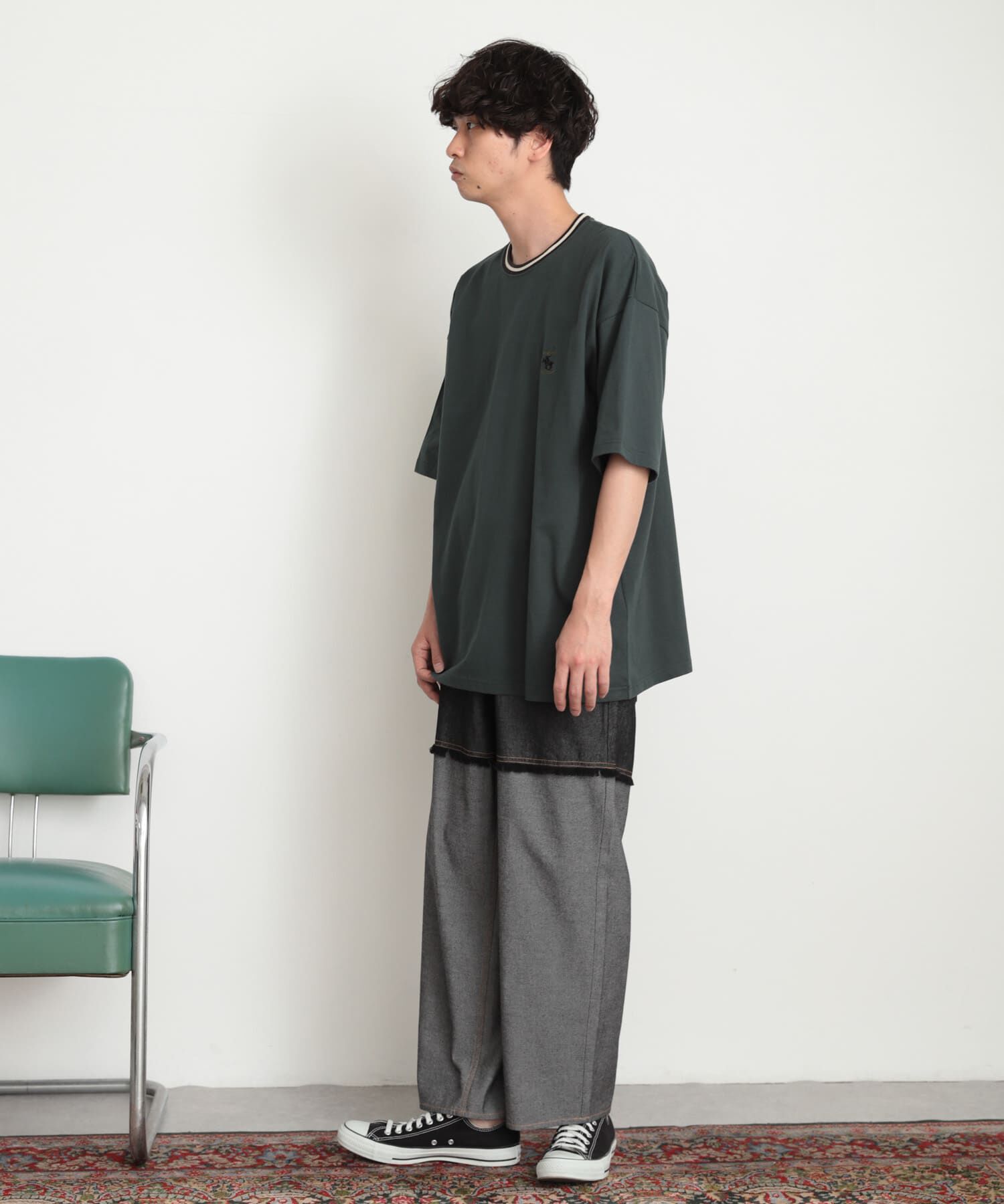 SENSE OF PLACE by URBAN RESEARCH「デニムフリンジシャンブレーワイドパンツ」|デニム|