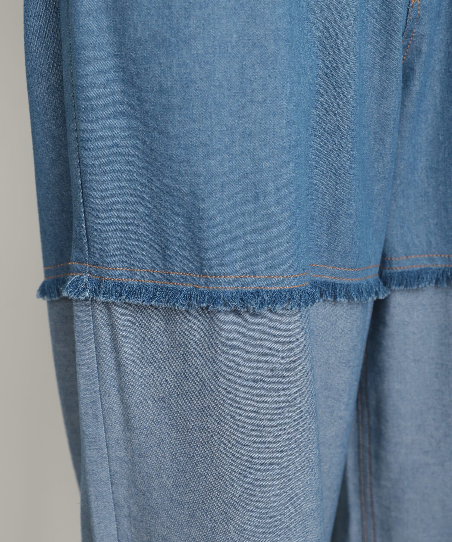 SENSE OF PLACE by URBAN RESEARCH「デニムフリンジシャンブレーワイドパンツ」|デニム|