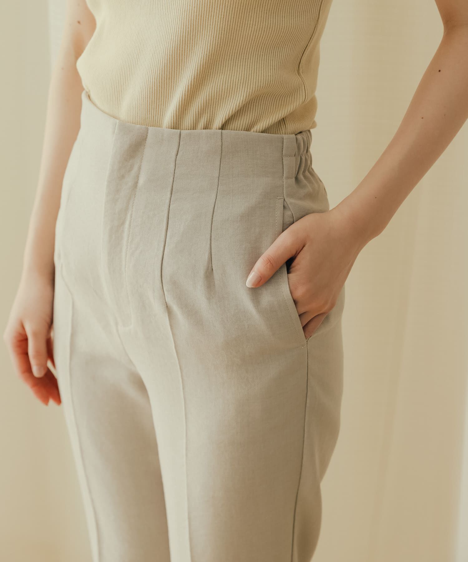 SENSE OF PLACE by URBAN RESEARCH「リネンライクハイウエストテーパードパンツ」|その他|