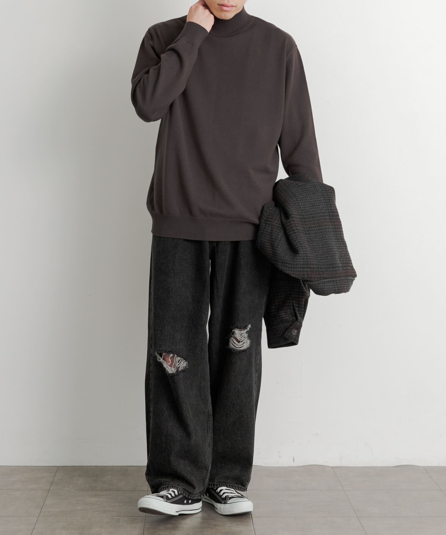 SENSE OF PLACE by URBAN RESEARCH「『ユニセックス』ストレッチモックネックセーター」|ニット・セーター|