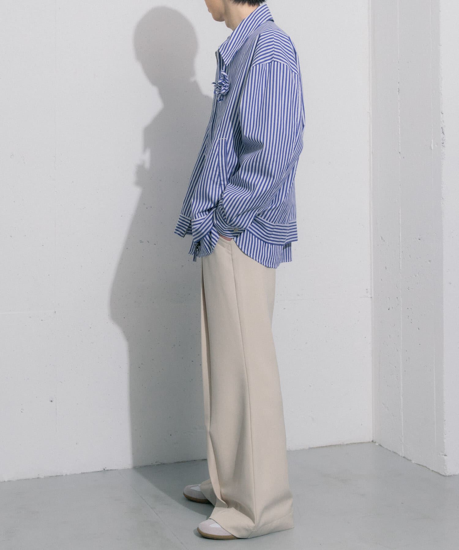 SENSE OF PLACE by URBAN RESEARCH「hxcyyd &times; SOP　ストライプフラワーコサージュシャツブルゾン(UNISEX)」|ブルゾン・スタジャン|