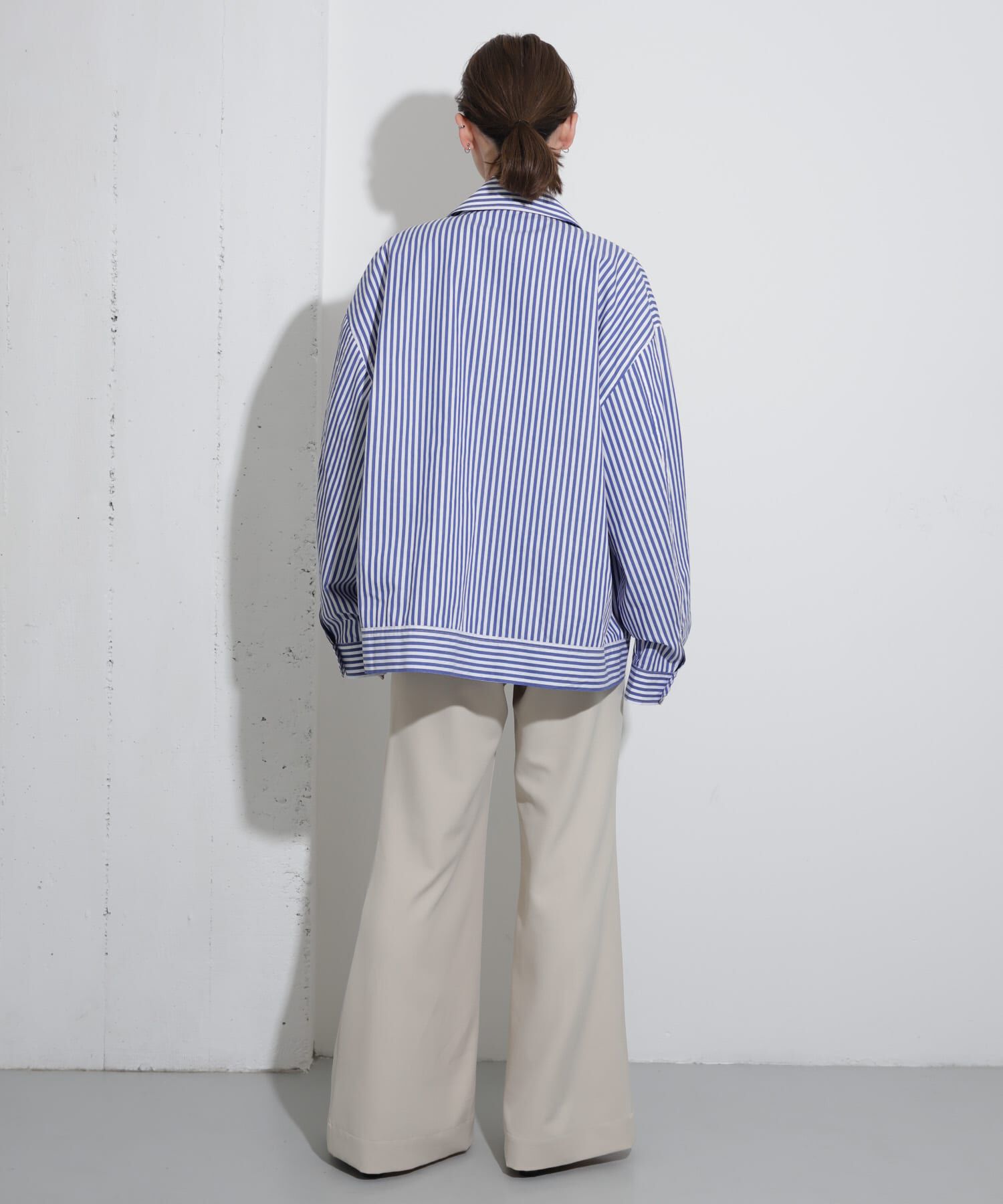 SENSE OF PLACE by URBAN RESEARCH「hxcyyd &times; SOP　ストライプフラワーコサージュシャツブルゾン(UNISEX)」|ブルゾン・スタジャン|
