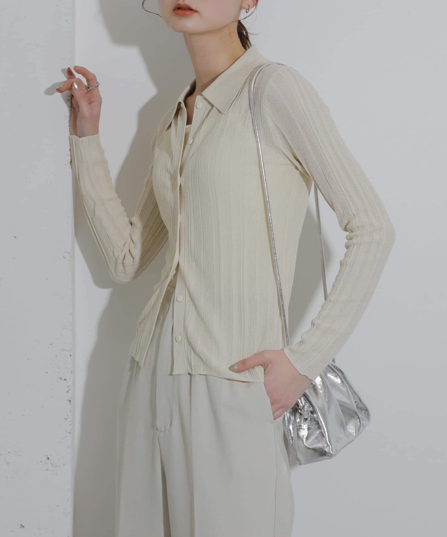 SENSE OF PLACE by URBAN RESEARCH「ランダムリブニットカーディガン」|カーディガン|