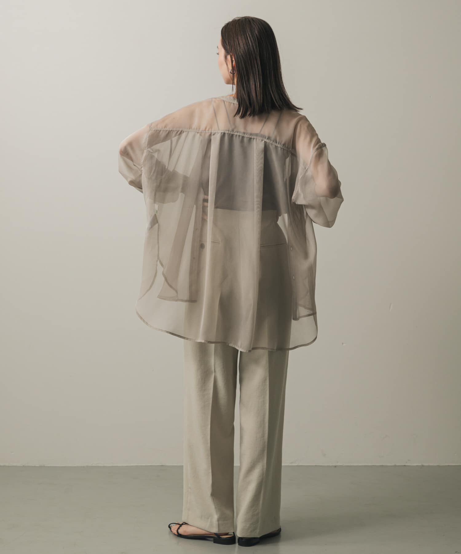 SENSE OF PLACE by URBAN RESEARCH「バンドカラーシャンブレーシアーシャツ」|シャツ・ブラウス|