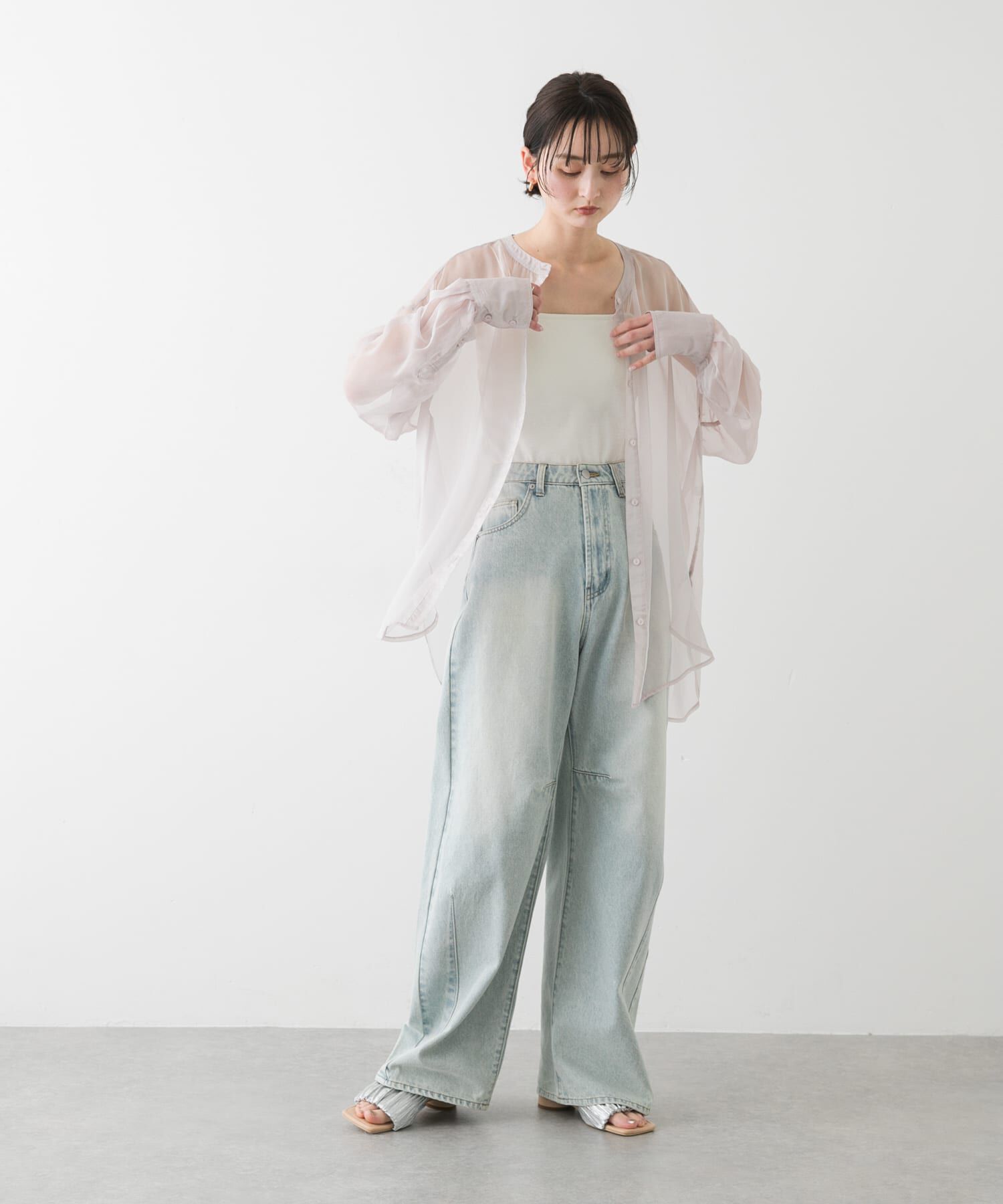 SENSE OF PLACE by URBAN RESEARCH「バンドカラーシャンブレーシアーシャツ」|シャツ・ブラウス|