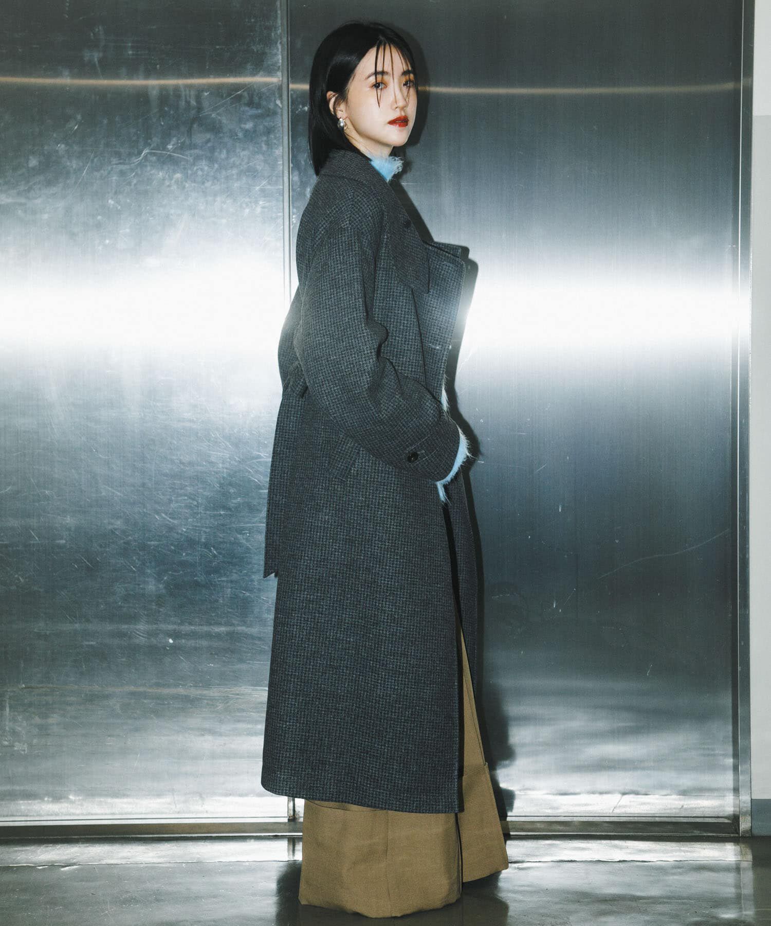 SENSE OF PLACE by URBAN RESEARCH「スタンドカラーロングコート」|ノーカラーコート|