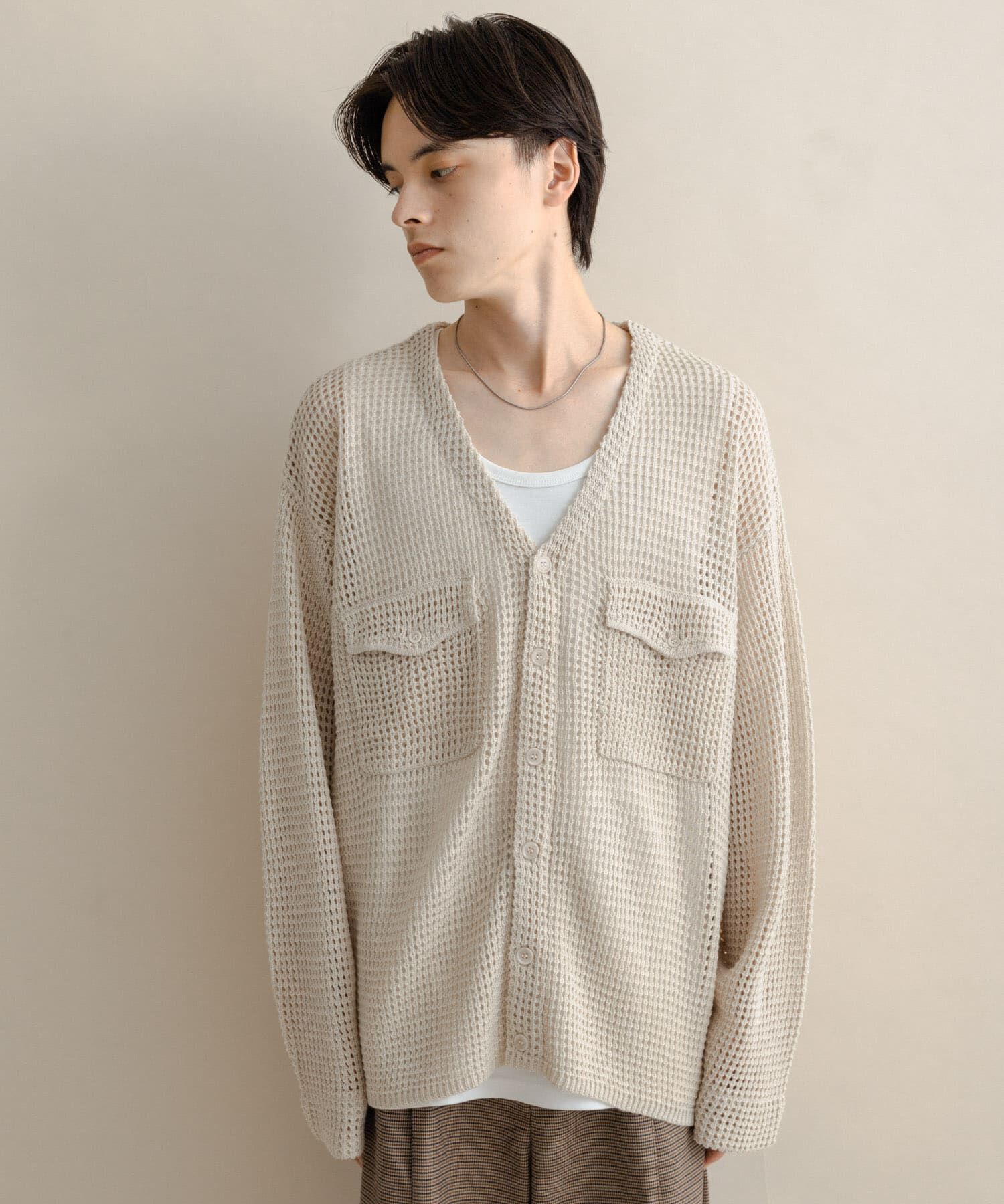 SENSE OF PLACE by URBAN RESEARCH「WポケットVネックニットカーディガン」|カーディガン|