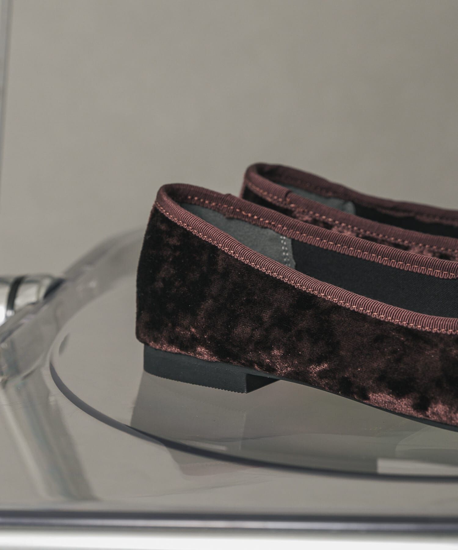 SENSE OF PLACE by URBAN RESEARCH「ベロアスクエアフラットシューズ」|バレエシューズ|