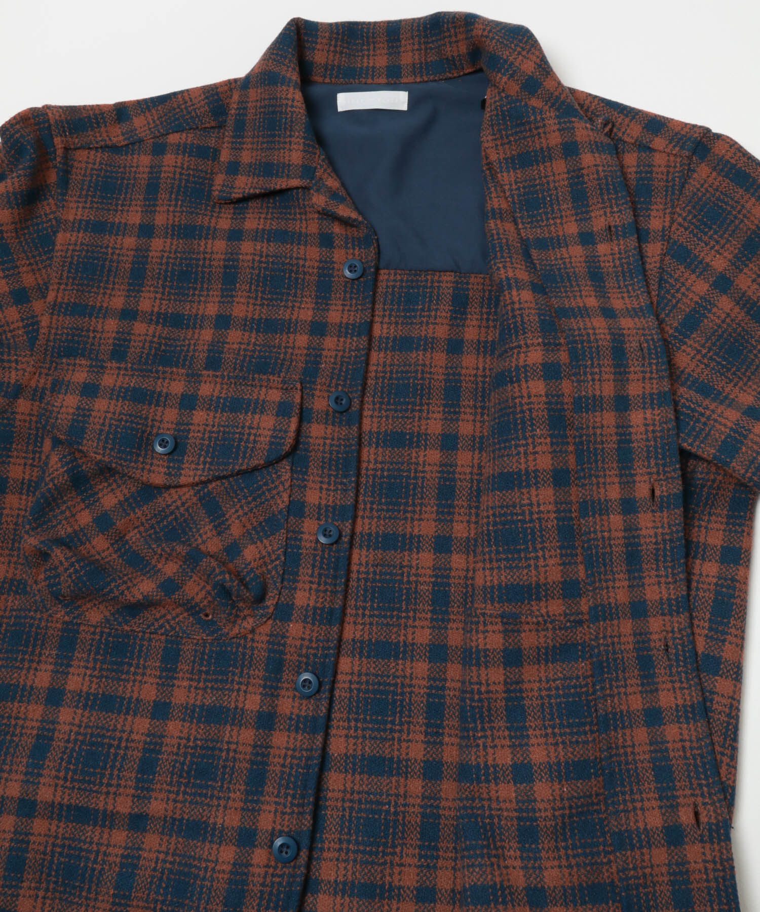 SENSE OF PLACE by URBAN RESEARCH「ヘビーネルチェックシャツジャケット」|ノーカラーコート|