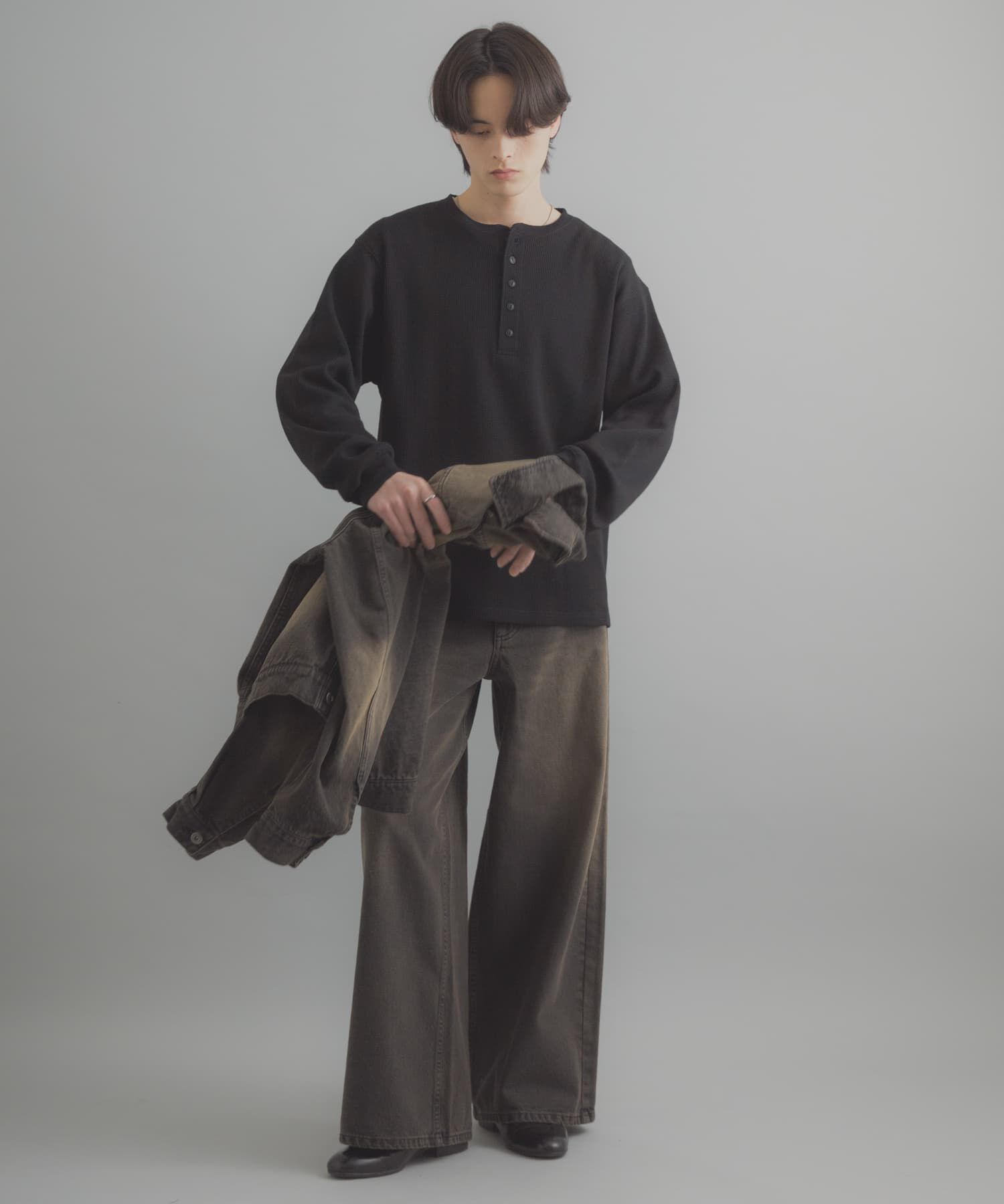 SENSE OF PLACE by URBAN RESEARCH「ワッフルヘンリーネックロングTシャツ」|Tシャツ・カットソー|