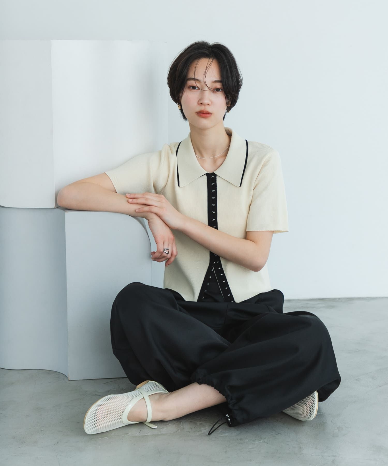 SENSE OF PLACE by URBAN RESEARCH「バイカラーエリツキホックニット」|ニット・セーター|