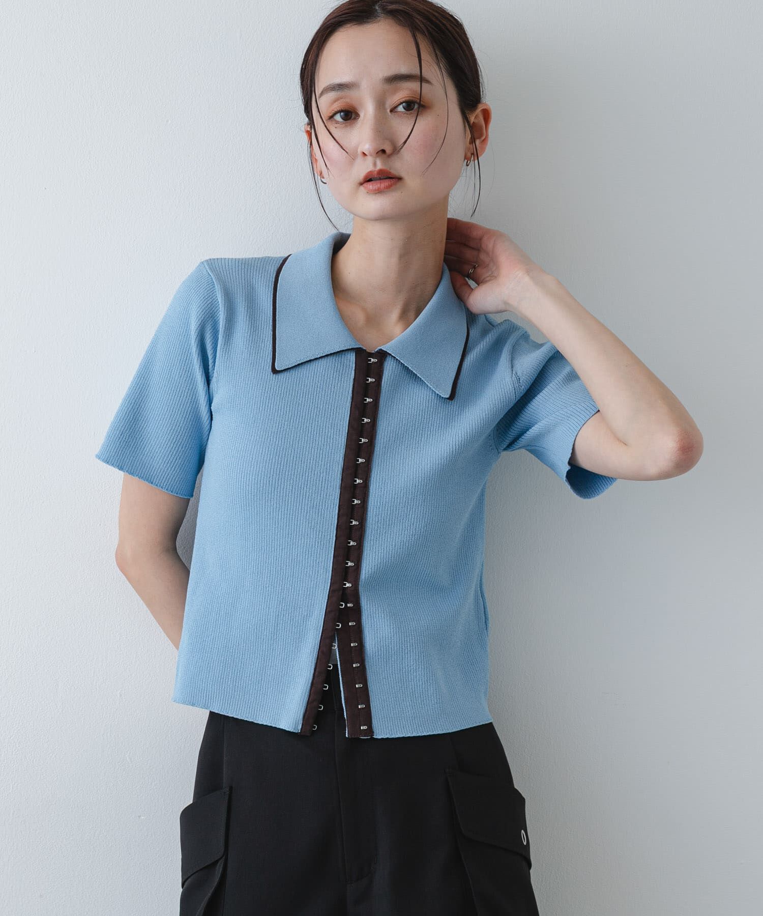 SENSE OF PLACE by URBAN RESEARCH「バイカラーエリツキホックニット」|ニット・セーター|