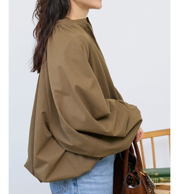  「《WEB限定アイテム》バルーンデザインノーカラーブルゾン」|ブルゾン・スタジャン|