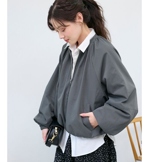  「《WEB限定アイテム》バルーンデザインノーカラーブルゾン」|ブルゾン・スタジャン|