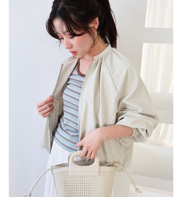  「《WEB限定アイテム》バルーンデザインノーカラーブルゾン」|ブルゾン・スタジャン|