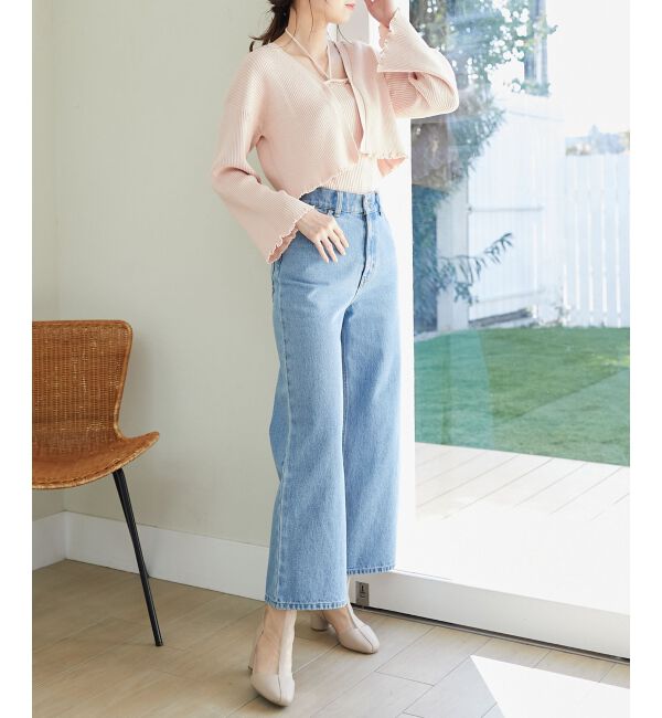 MAJESTICLEGON「ウォッシュデニムワイドパンツ」|デニム|