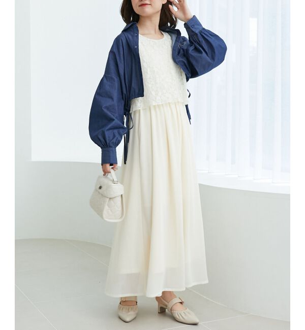 MAJESTICLEGON「レースノースリドッキングワンピ」|ワンピース|アイボリー