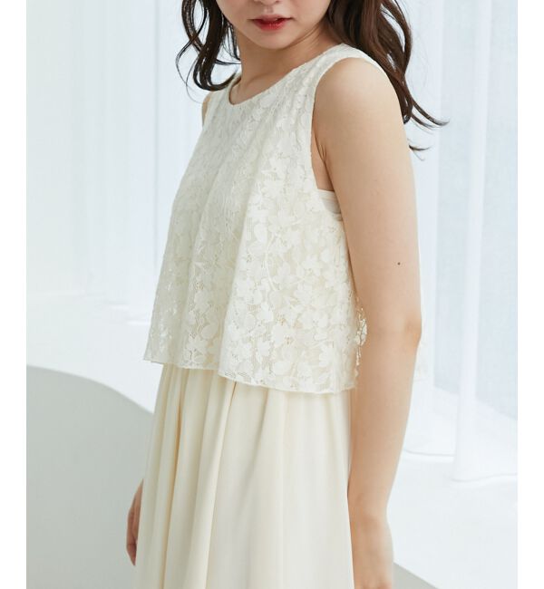 MAJESTICLEGON「レースノースリドッキングワンピ」|ワンピース|