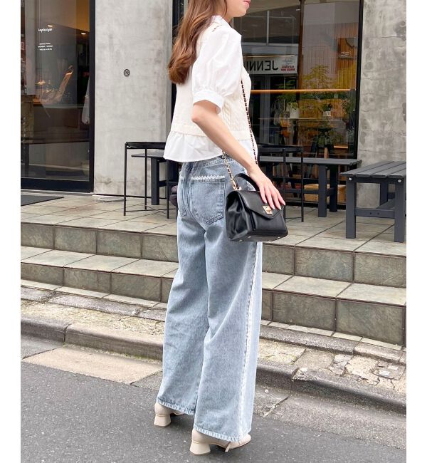 MAJESTICLEGON「シャツドッキングビジューニット」|ニット・セーター|