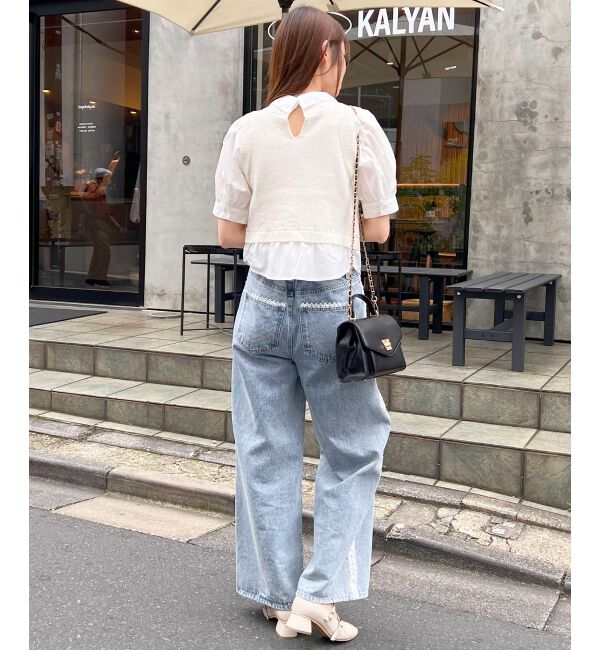 MAJESTICLEGON「シャツドッキングビジューニット」|ニット・セーター|