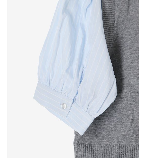 MAJESTICLEGON「シャツドッキングビジューニット」|ニット・セーター|