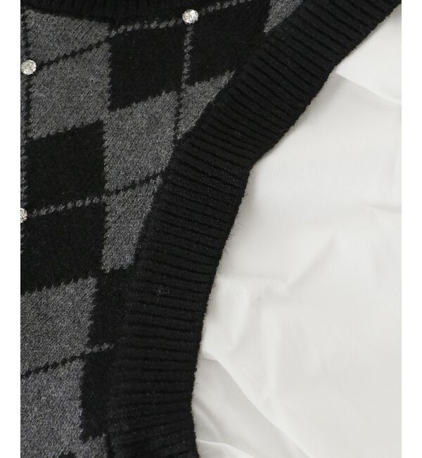 MAJESTICLEGON「シャツドッキングビジューニット」|ニット・セーター|