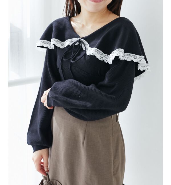 MAJESTICLEGON「レースカラー2WAYニット」|ニット・セーター|