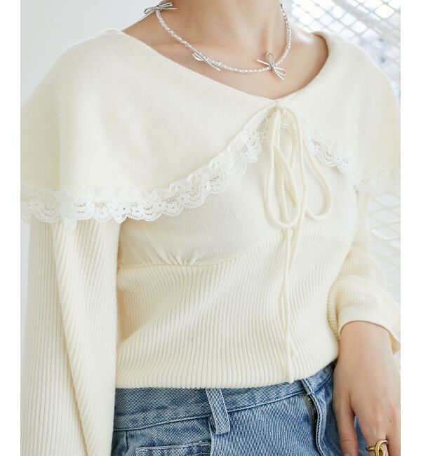 MAJESTICLEGON「レースカラー2WAYニット」|ニット・セーター|