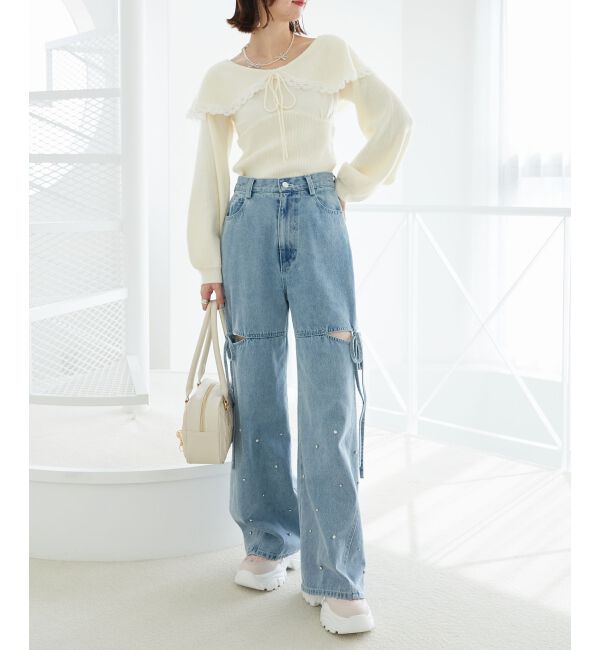 MAJESTICLEGON「レースカラー2WAYニット」|ニット・セーター|