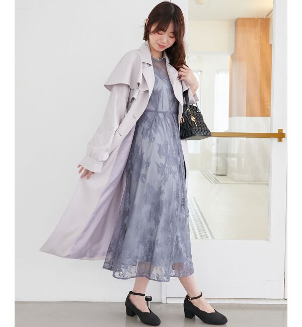 MAJESTICLEGON「ドレープフリルトレンチコート」|トレンチコート|