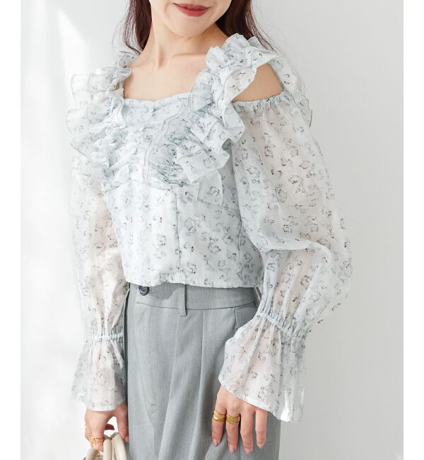  「オープンショルダーフリルブラウス」|シャツ・ブラウス|