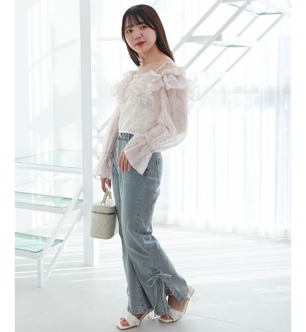  「オープンショルダーフリルブラウス」|シャツ・ブラウス|