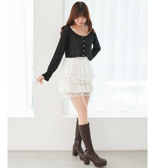  「ペプラムキャミ&times;カーデセット」|カーディガン|