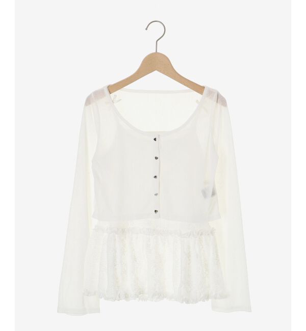  「ペプラムキャミ&times;カーデセット」|カーディガン|