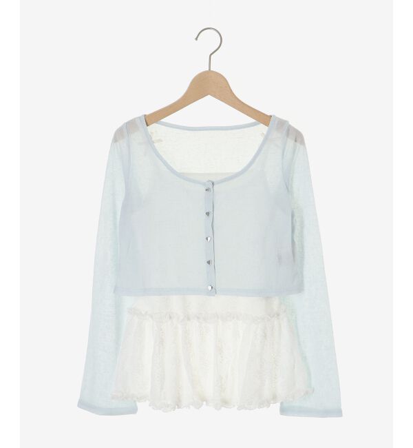  「ペプラムキャミ&times;カーデセット」|カーディガン|