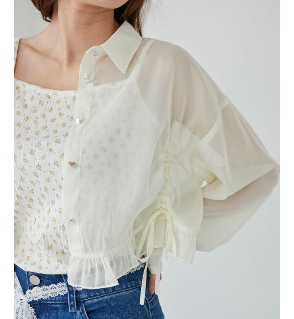  「インナー付きドロストシアーブラウス」|シャツ・ブラウス|