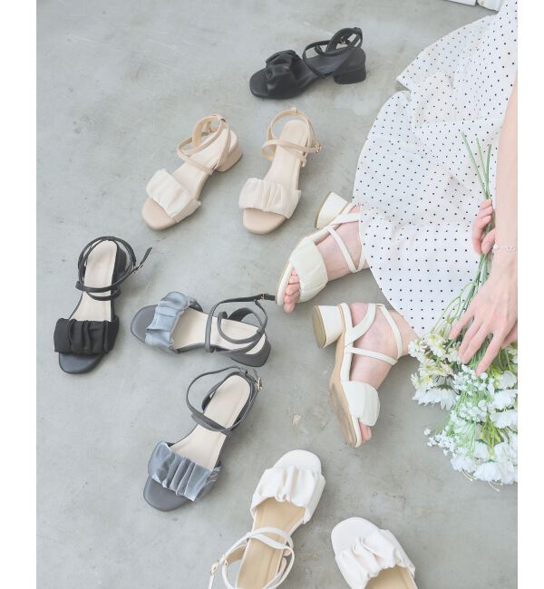  「シアーギャザーサンダル」|サンダル|