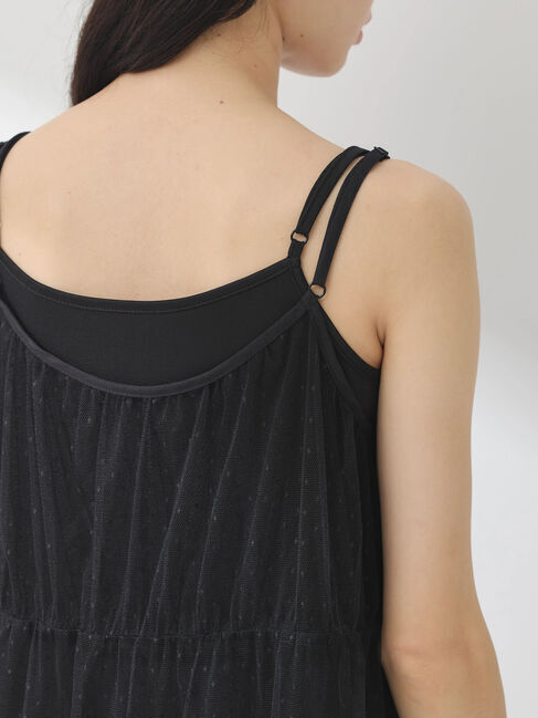 earth music&ecology「ドットチュールキャミワンピース」|ワンピース|