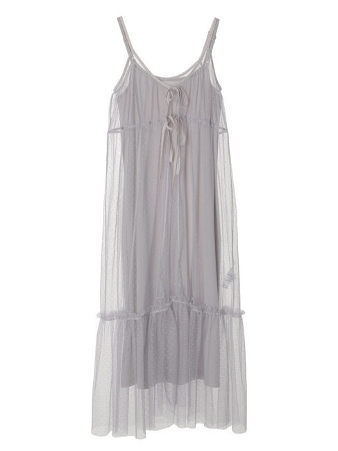 earth music&ecology「ドットチュールキャミワンピース」|ワンピース|